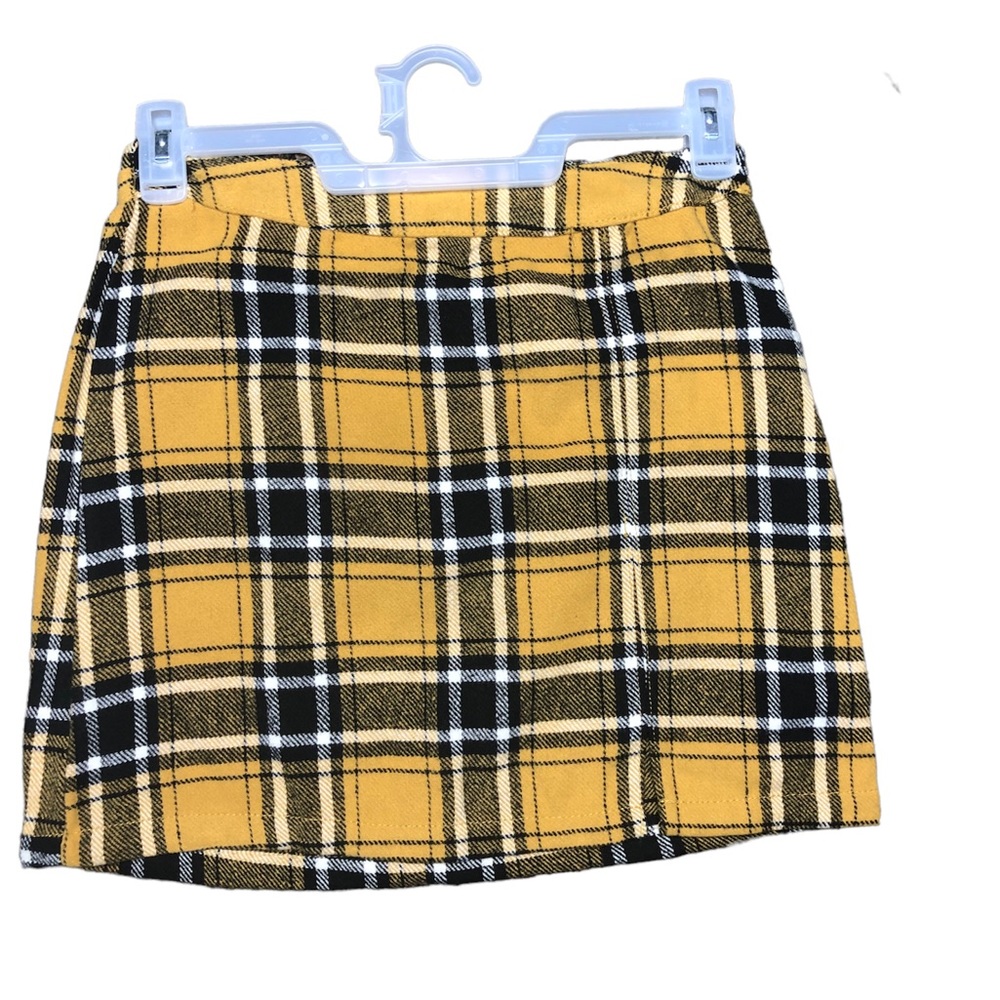 No Boundaries Plaid Mini Skirt Yellow Clueless Inspired